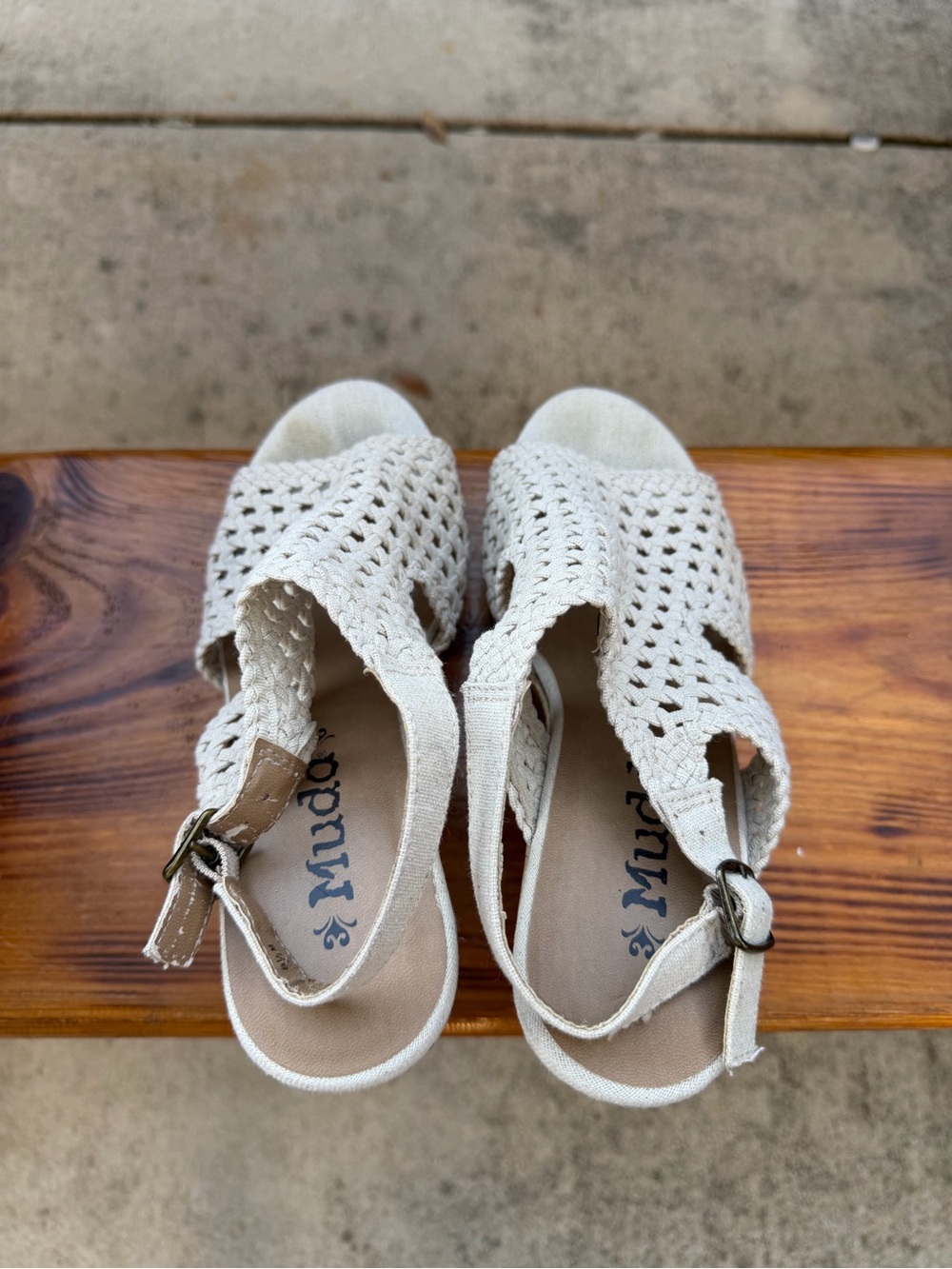 Open-Toe Crochet Slingback Sandals - Cream